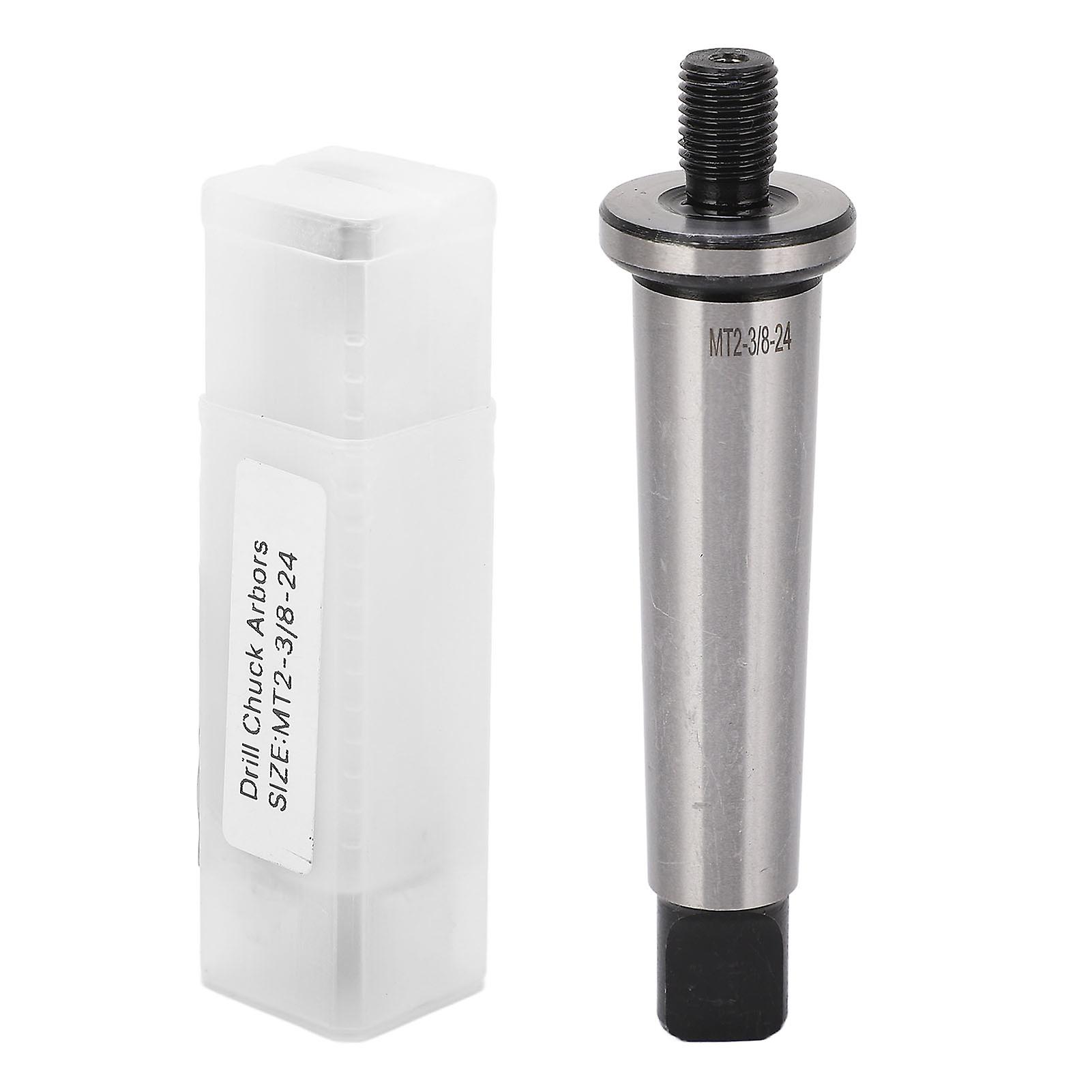 Mt2 Shank Drill Chuck Arbor,Mt2-3/8-24 To3/8in‑24 Threaded Hardened Morse Taper Adapter for Lathe