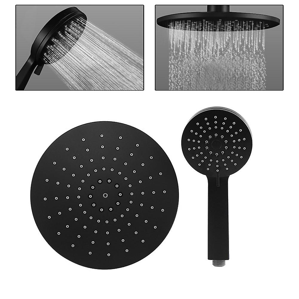 Rain Shower Head Matte Black Multifunction Thin Rainfall Overhead Replacement