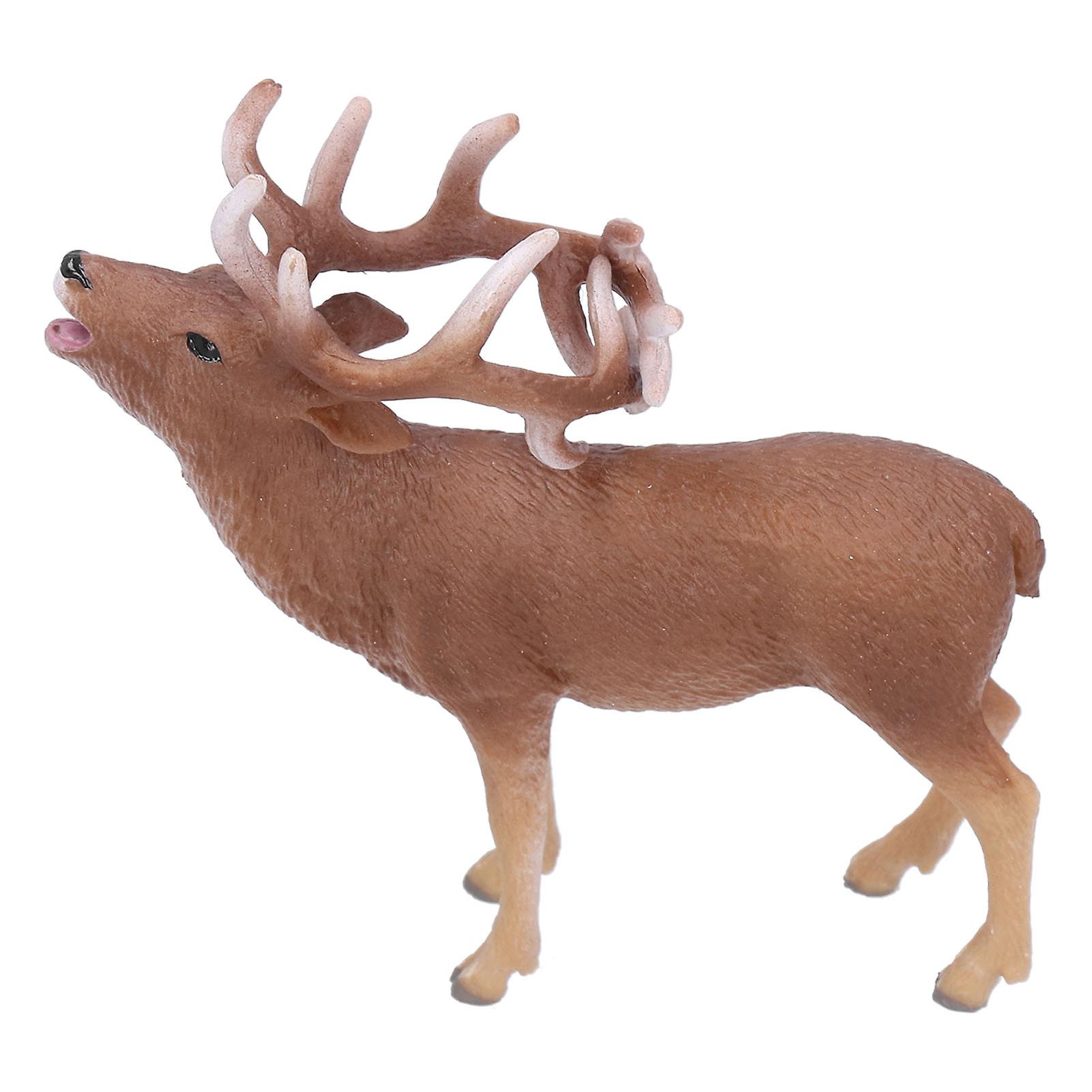 Realistic Deer Figurine Plastic Toy Jungle Zoo Wild Deer Reindeer Playset Gift
