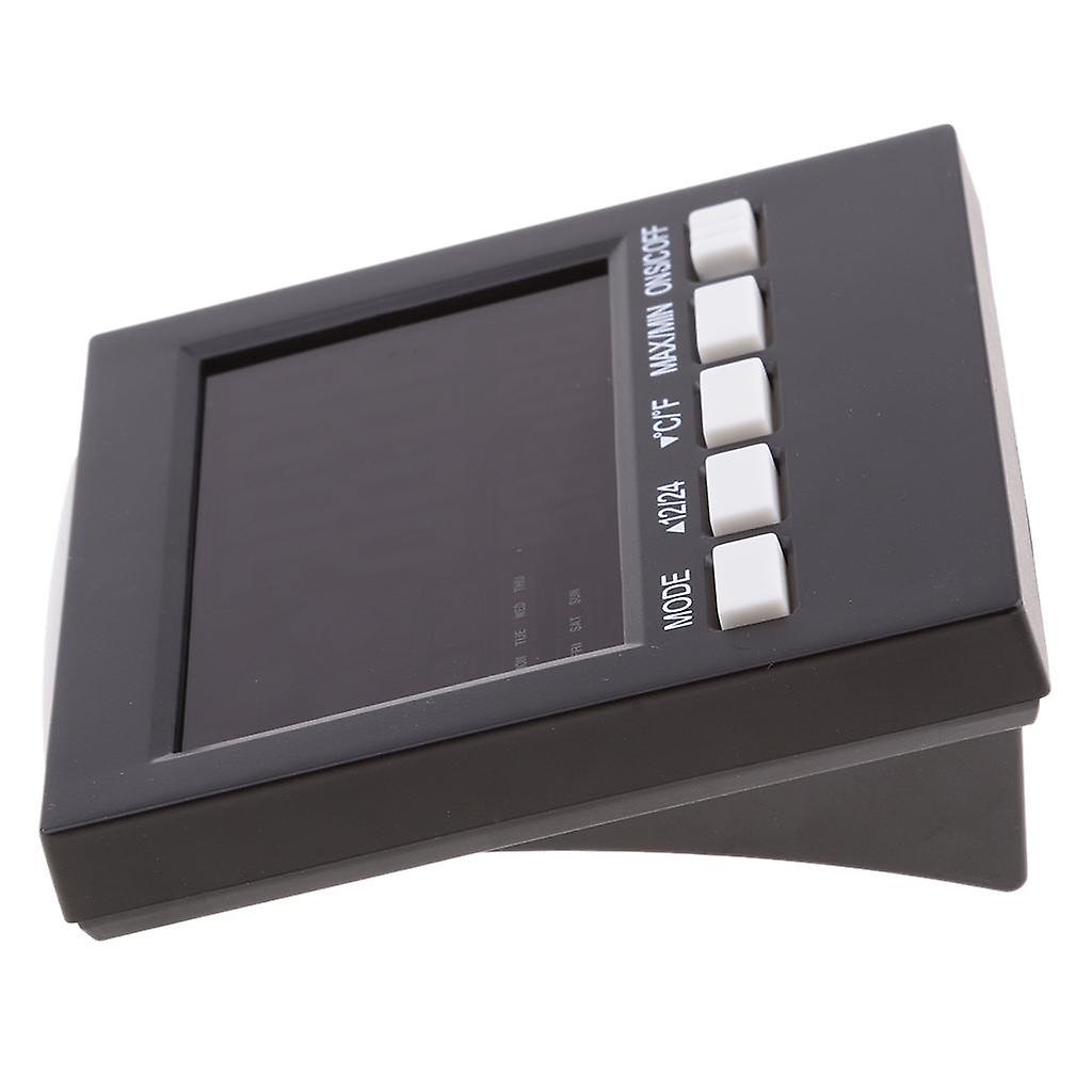 Weather Station Temperature Humidity Meter indoor Sensor Clock Black