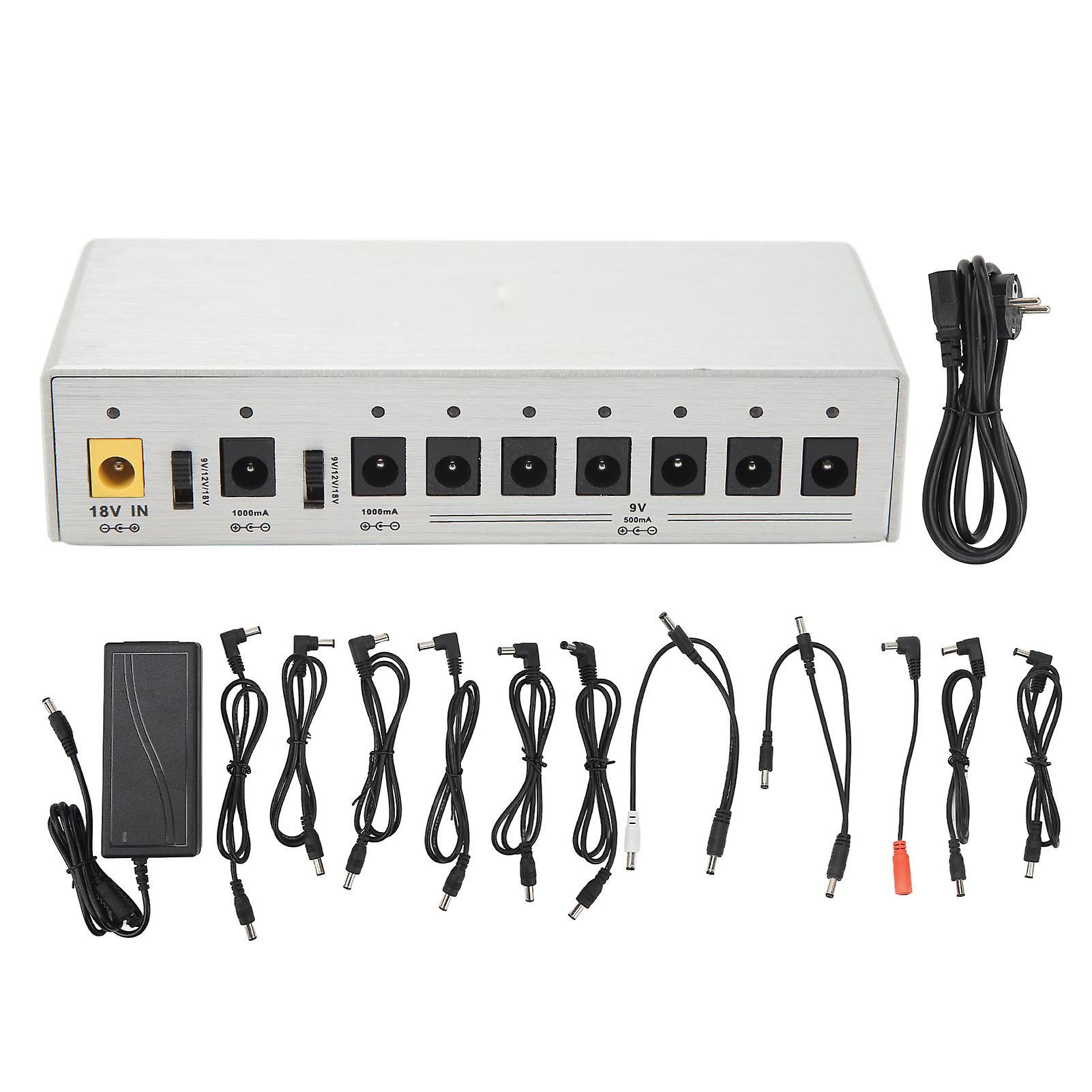 Guitar Effects Pedal Power Supply Multi-Isolated Outputs Adjustable Voltage 8 Channels High Output CR8 EU Plug 100-240