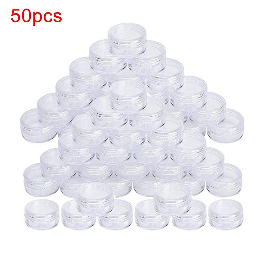 50Pcs/Set 5g Plastic Creams Makeup Transparent Empty Cosmetic Jar Storage Bottle