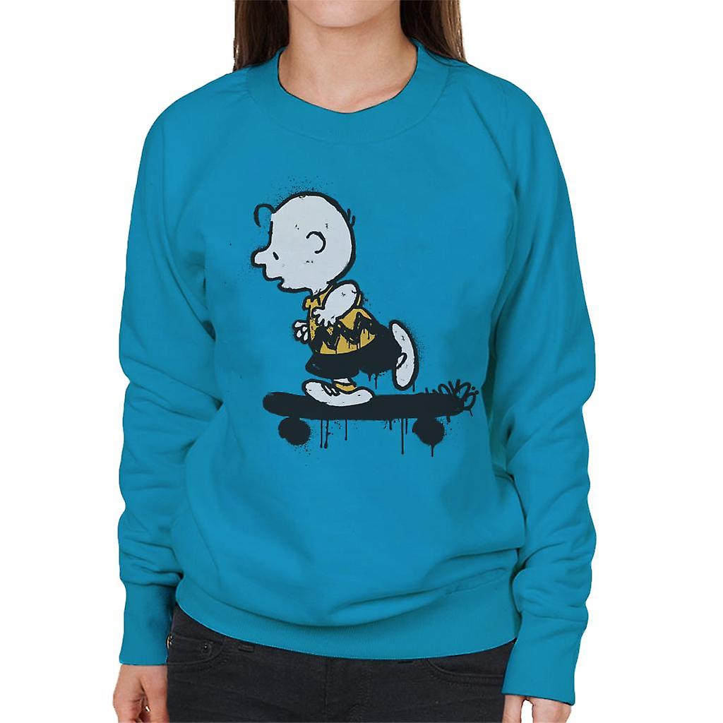 Peanuts Charlie Brown Skateboard Graffiti Women's Sweatshirt