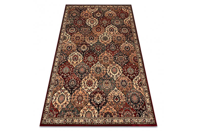 Wool carpet KASHQAI 4373 300 oriental, trellis beige / claret