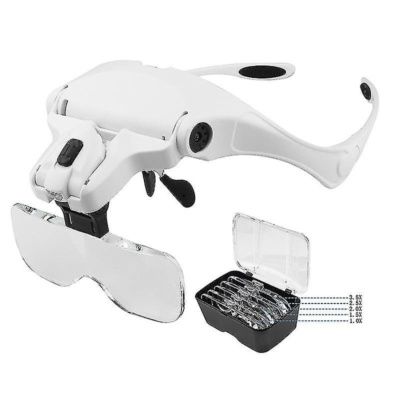 Fancii Magnifying Magnifying Glasses with LED Light - 1X - 3.5X Zoom with 5 Removable Lenses - Headb