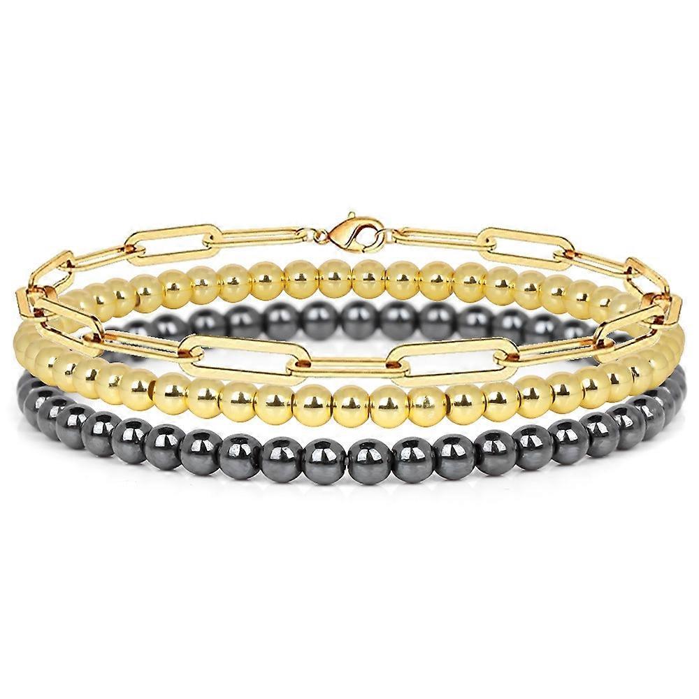 Bracelet Set-Jetstone Charm Trio-Mystical Healing