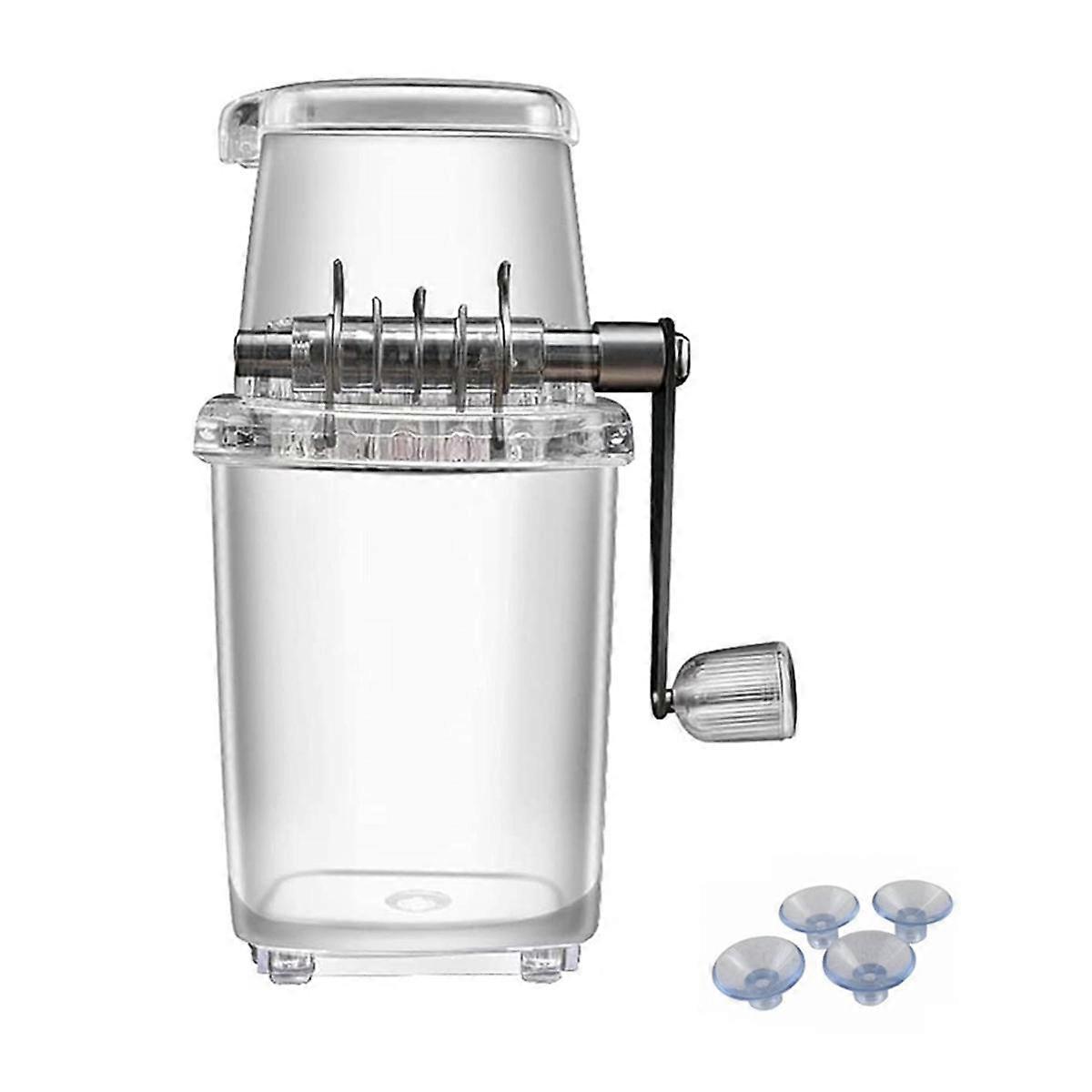 Ice Crusher Manual Rotary Ice Crusher Cocktails Machine Ice-Cube Crushed Smoothies Ice Crusher Machine Home A