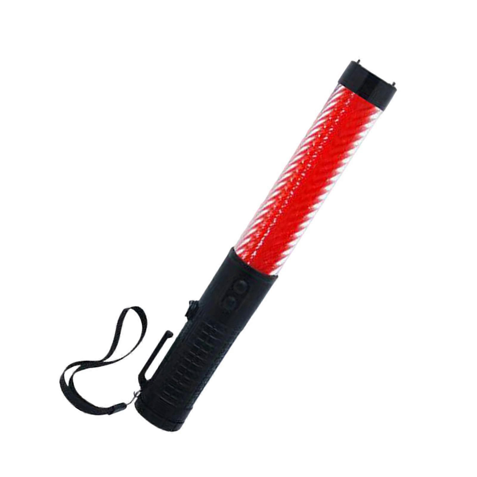Rechargeable Traffic Control Stick with Lanyard for Airport Security Parking Red