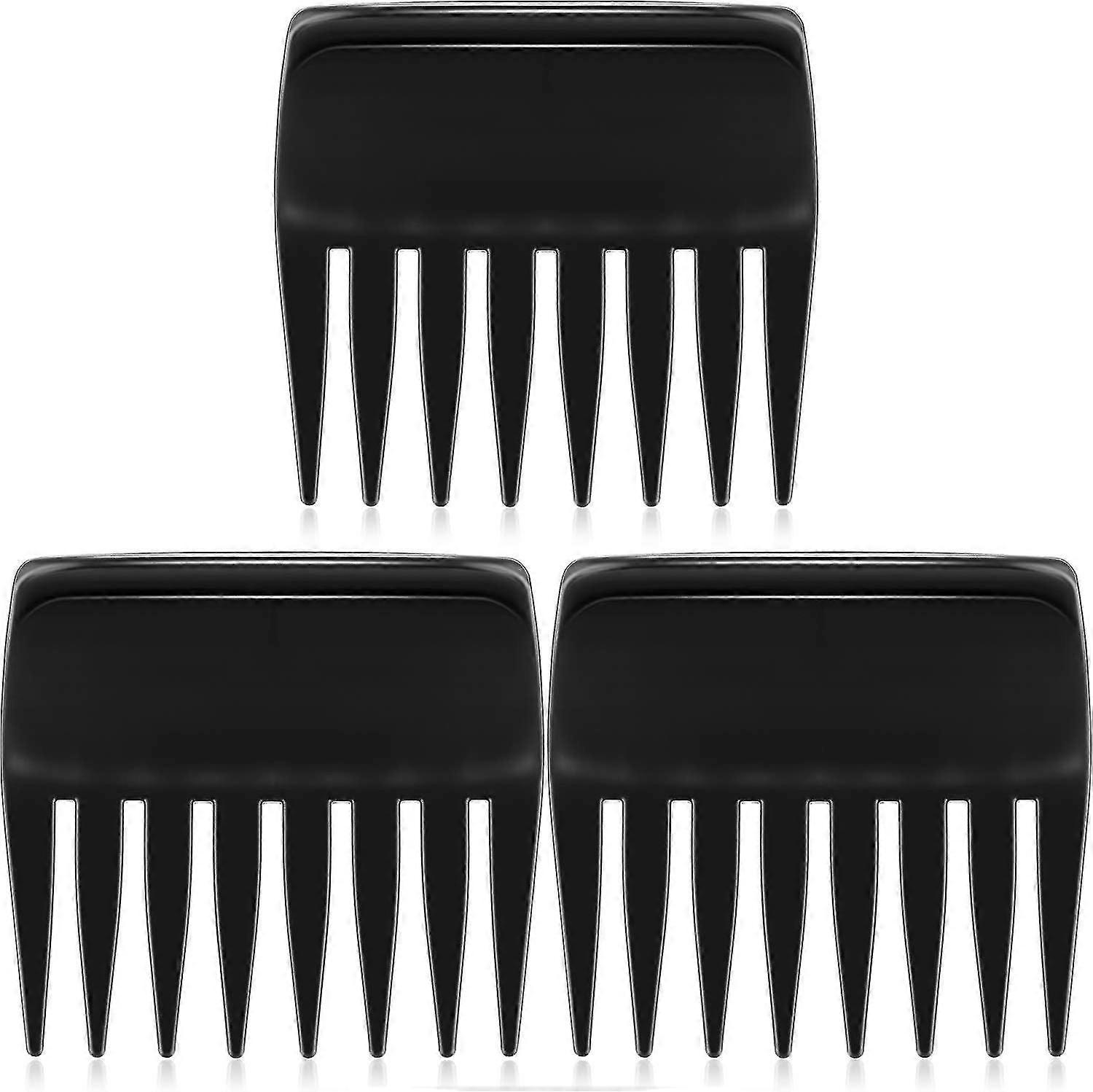 3pcs Anti Static Wide Tooth Styling Combs Black