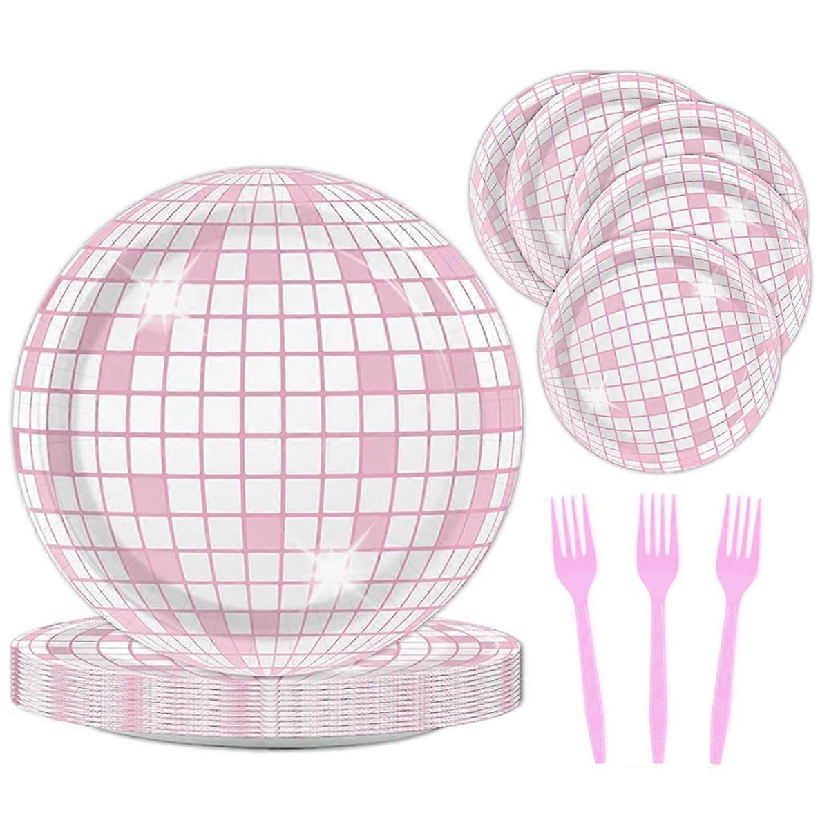 Diskoplader Engangs diskokugleplader til diskofest 7"