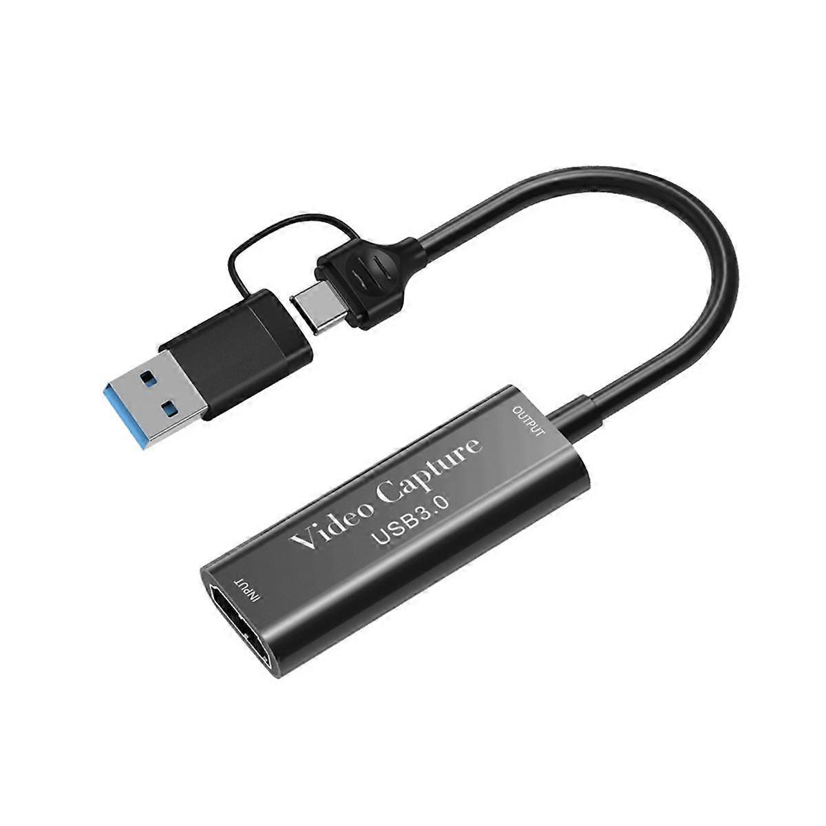 USB3.0 Video Capture Card 4K -Compatible to 1080P 60fps USB Type C Record for Gamingg Streaming Liv