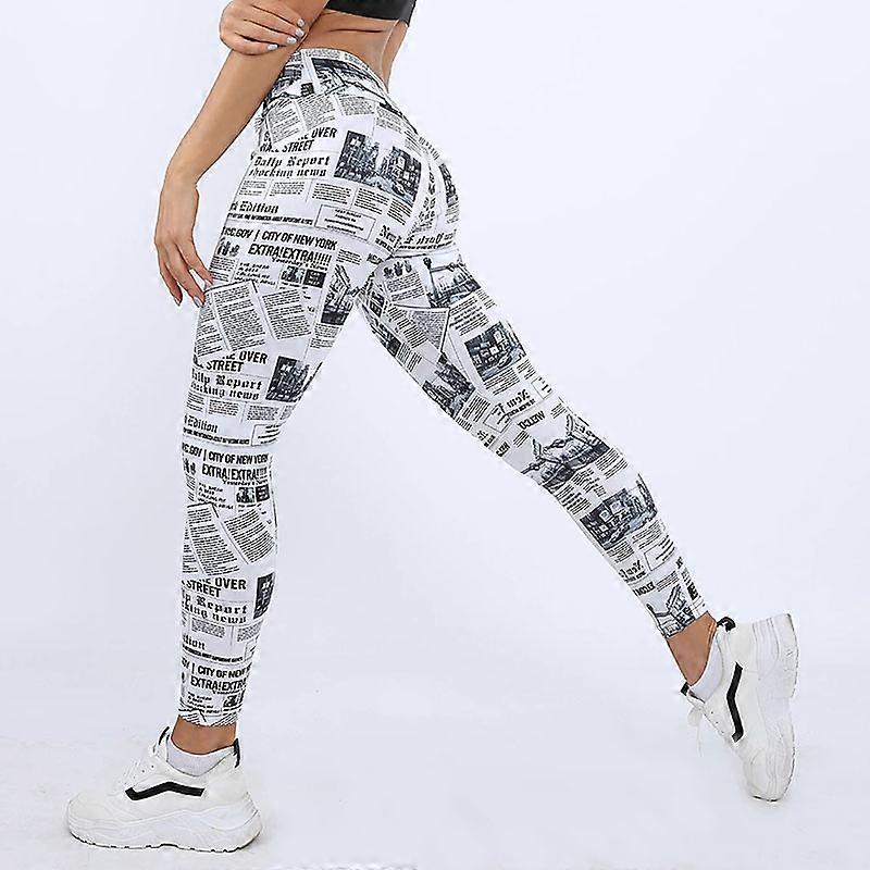 Newspaper Women Seamless Yoga Pants Push Up Leggings Fitness Gym Sport Running Yoga High Waist Energy Workout Leggings