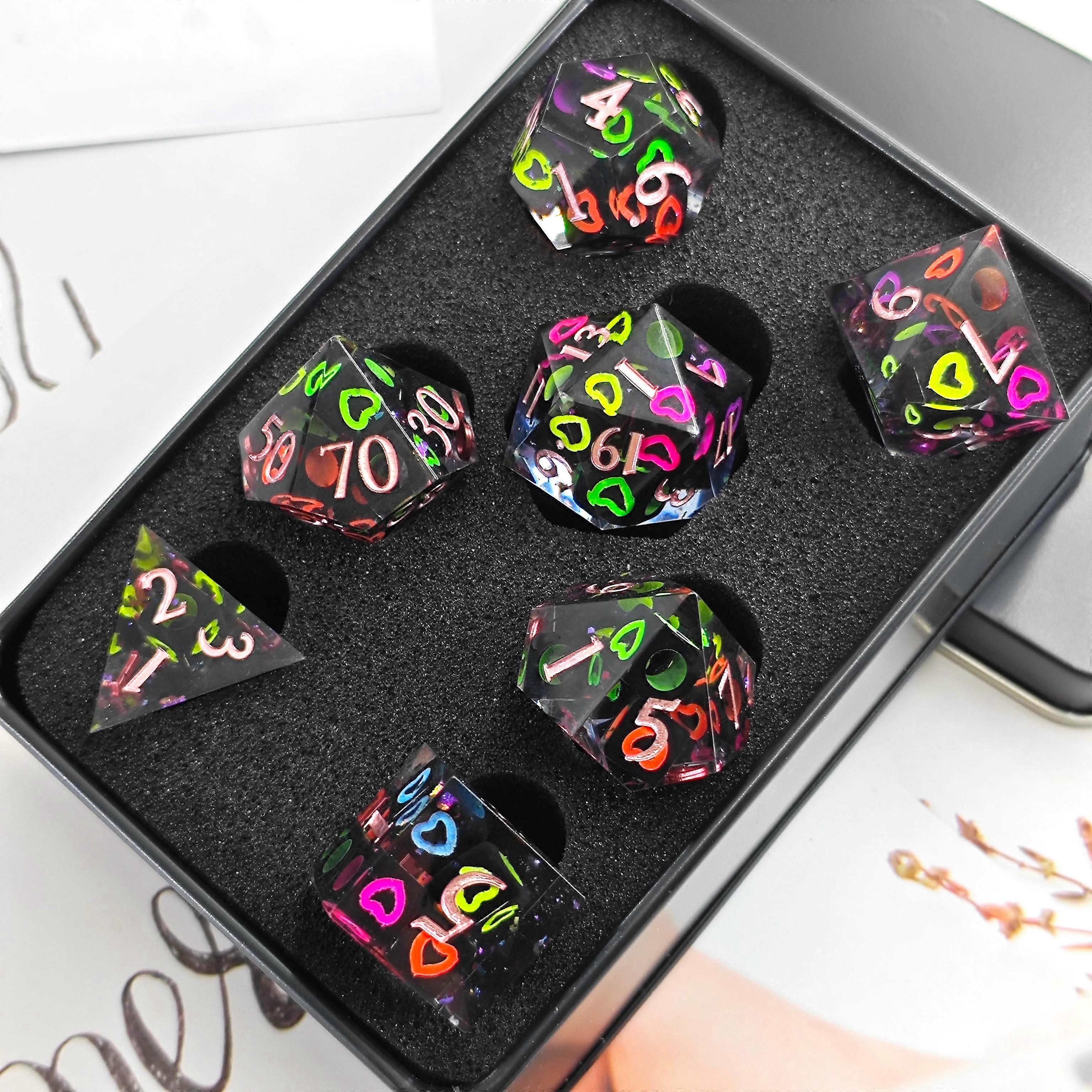 Dnd Flower Dice Resin Dice Set Rpg Resin Dice Polyhedral Dice Dnd Dice Set For Dnd Game Player Dice Collector D&d Dice Set 7pcs
