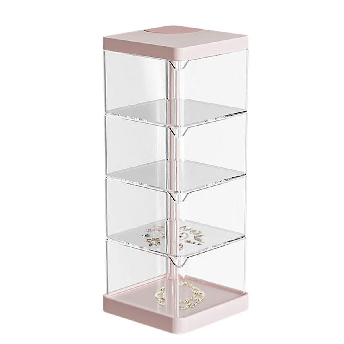 Desktop Storages Box, Stack Chest Storages Drawer Boxs, Multi Compartment Desktop Layer, Plasticc Drawers Perfect Pink