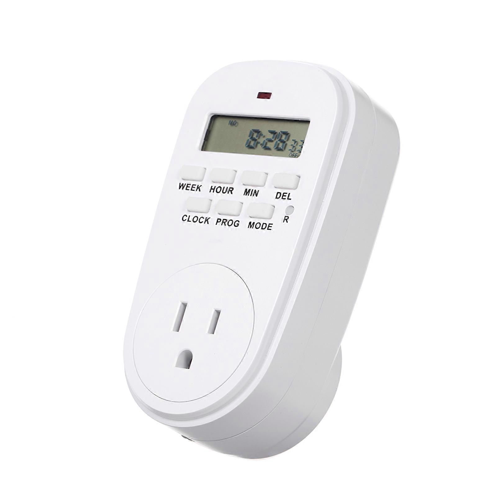 Digital Timer Switch Socket with LCD Display Plug-in Programmable Time Controller Intelligent Electronic Timing Socket 100~125V