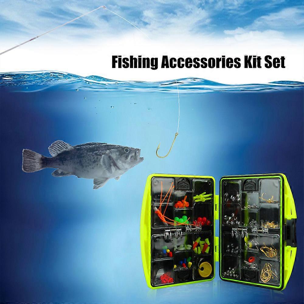Fishing Accessories Kit Including Hook Sinker Weights Fishing Swivels Snaps Fishing Line Beads Fishing Set with Tackle Box