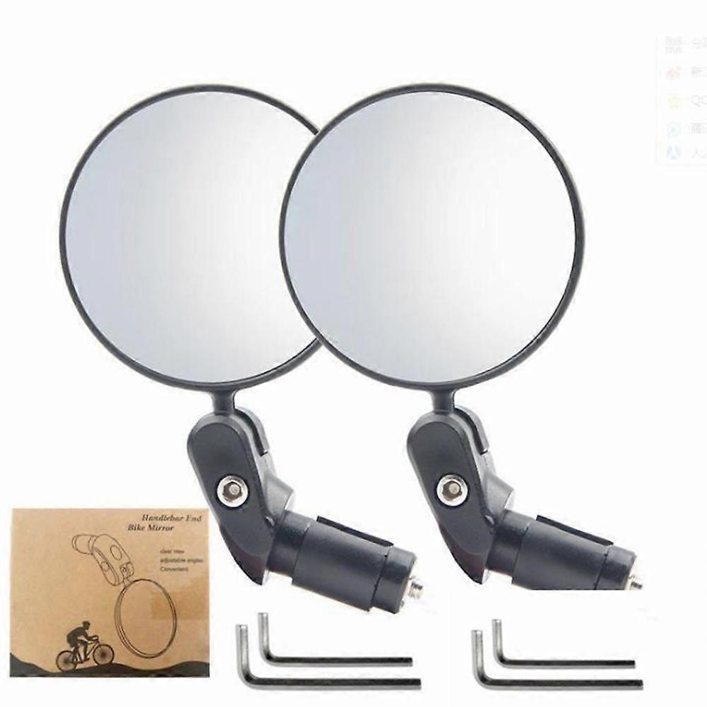 2pcs Bicycle Rearview Mirror Flexible Rear View Mirrors 360 Rotation 180 Folding For Handlebars With Inner Diameter 174-22mm