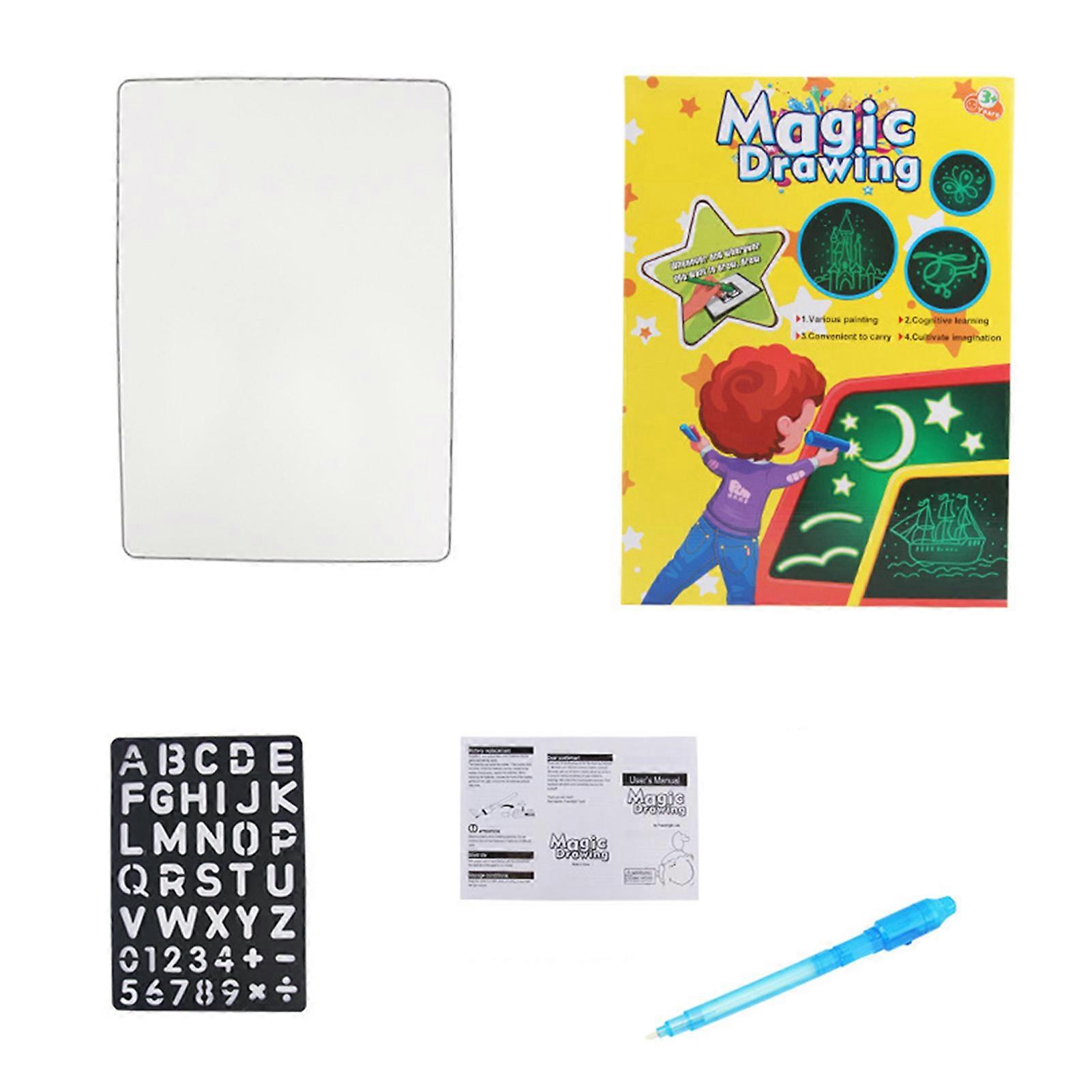 Children Fluorescent Drawing Board Arts Toy Durable Reusable Drawing Painting Board for Boys Girls Early Learning Aids