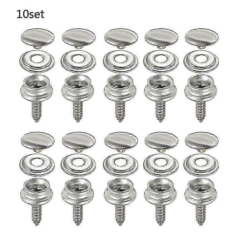 10 Sets Stainless Steel Tapping Snap Fastener Kit Tent Marine Yacht Boat Canvas Cover Tools Sockets Buttons