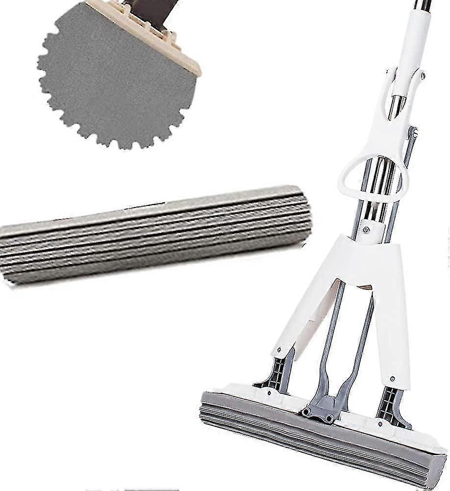 Absorbent Sponge Broom, 2  Super Absorbent Pva Sponge Head, Telescopic Floor