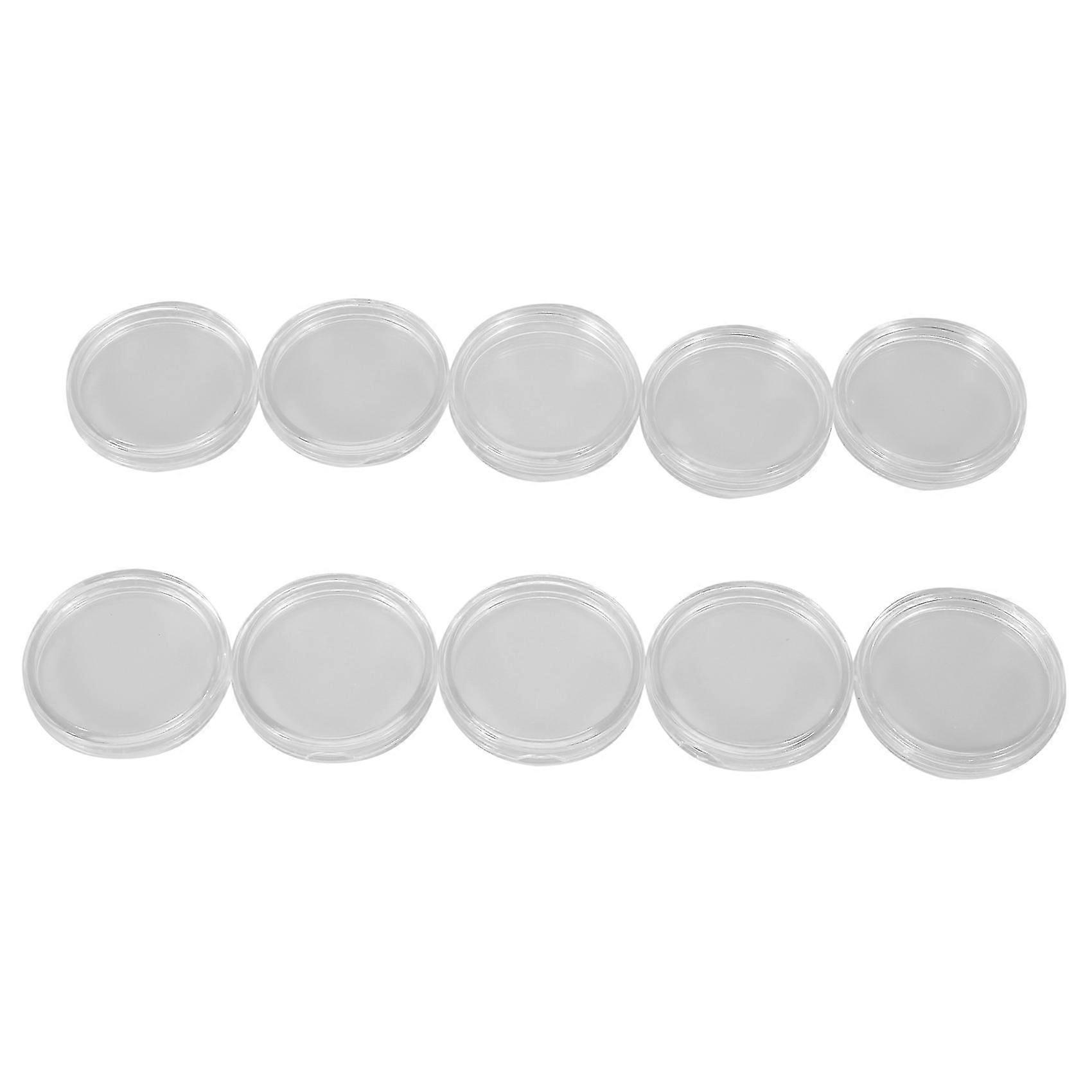 10 Pcs Small Round Transparent Plastic Coin Capsules Box 33mm