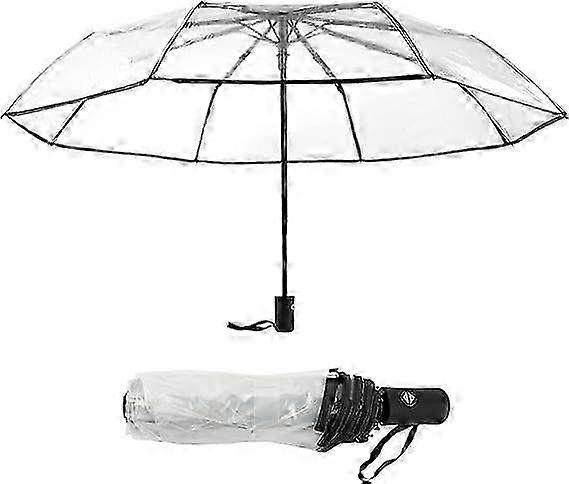 Automatic folding transparent umbrella, automatic opening and closing transparent folding umbrella transparent umbrella