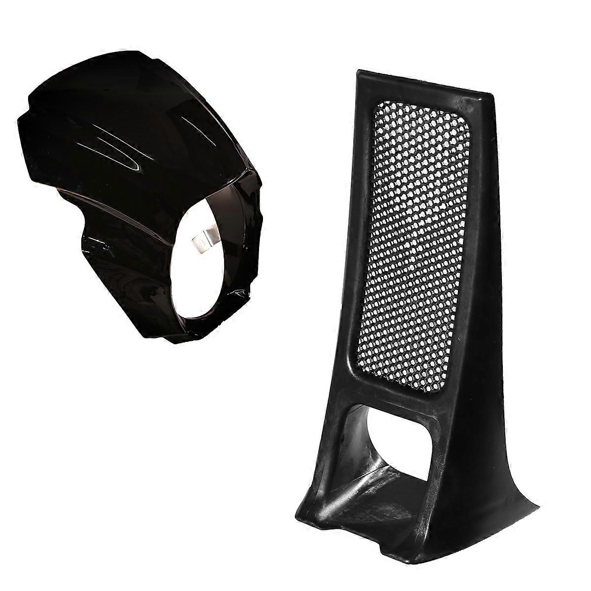 BLACK LOWER RADIATOR COVER CHIN SPOILER AND HEADLIGHT FARING COVER FOR ...