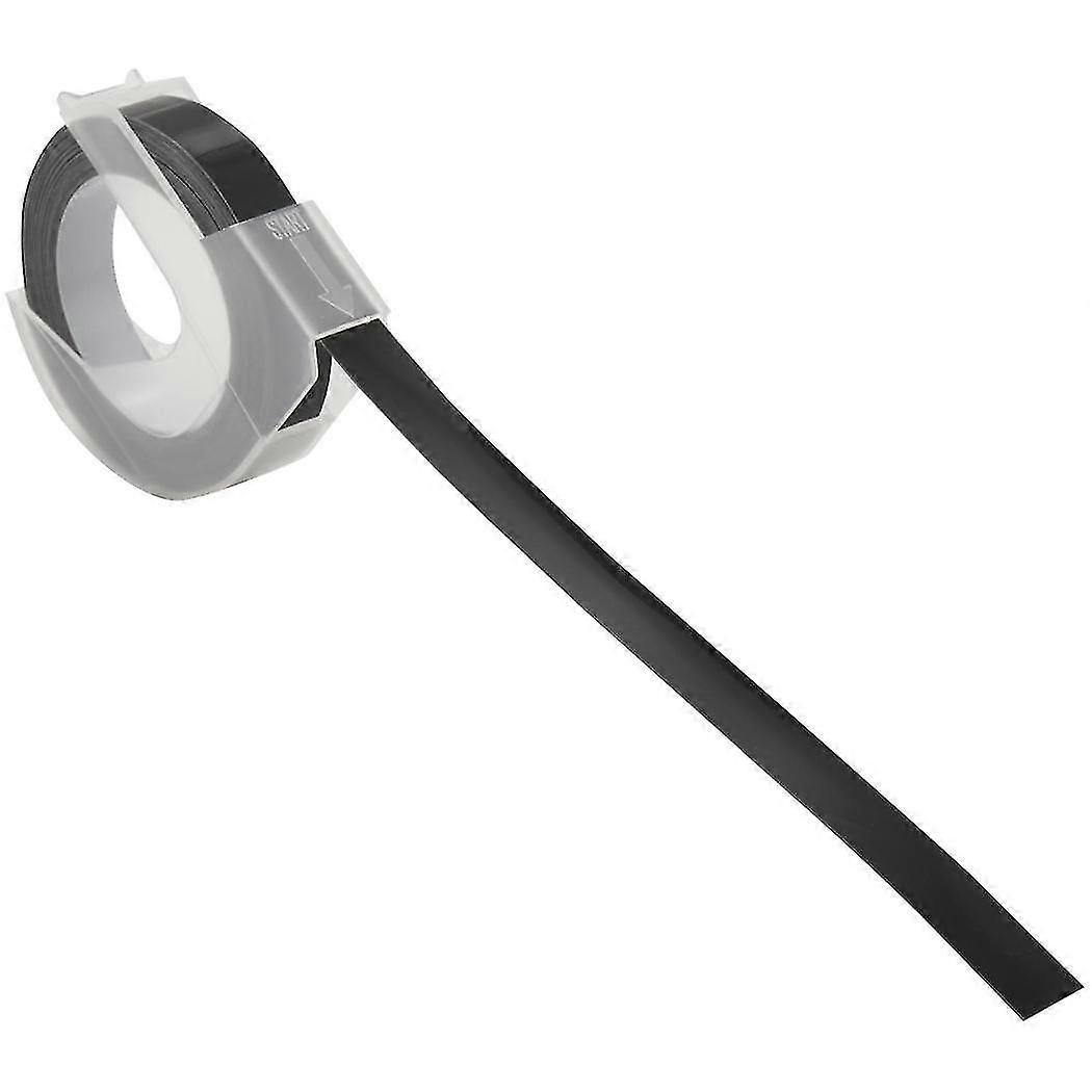 6 Embossing Label Tape 3d Plastic White On Black 9mm X 3meter For Embossing Label Makers