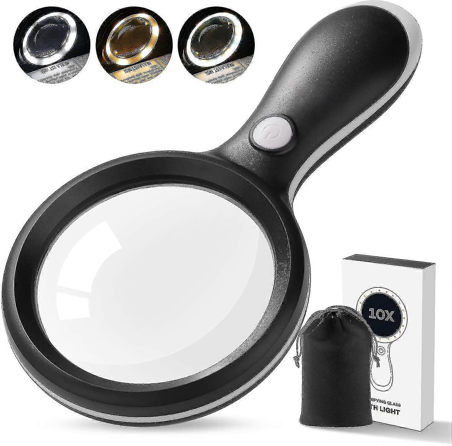 Reading Magnifiers Magnifier With Light, Magnifying Glass 10x Magnification