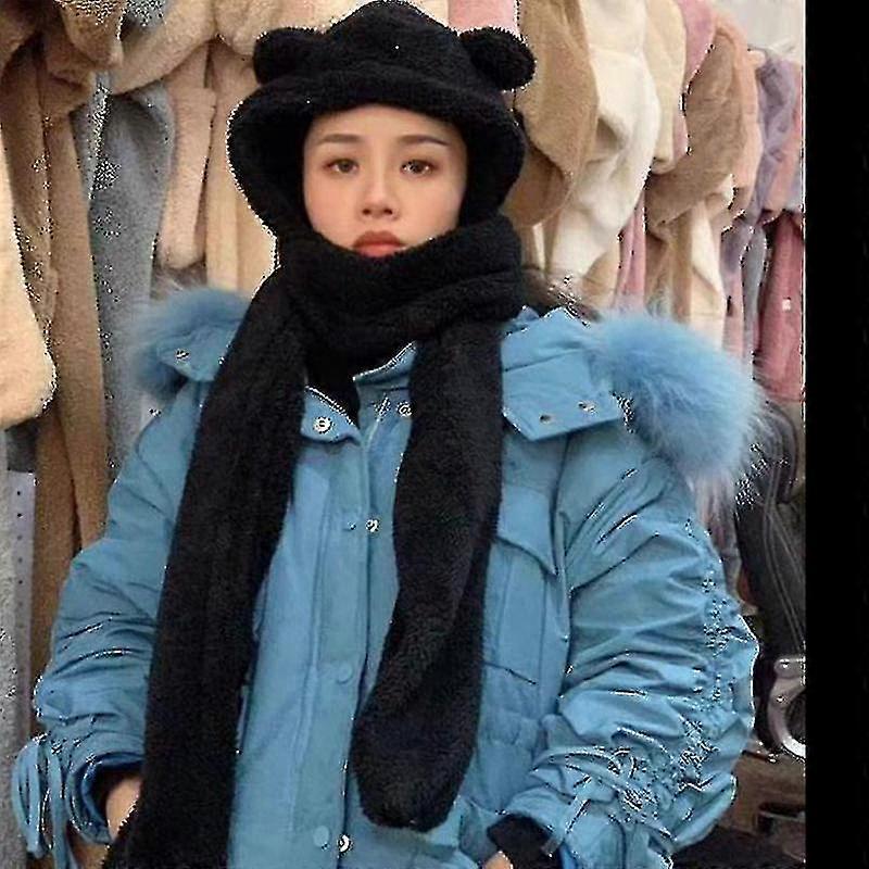 Winter Keep Warm Appa Bucket Hat White Lamb Wool Cap Outdoor Tide