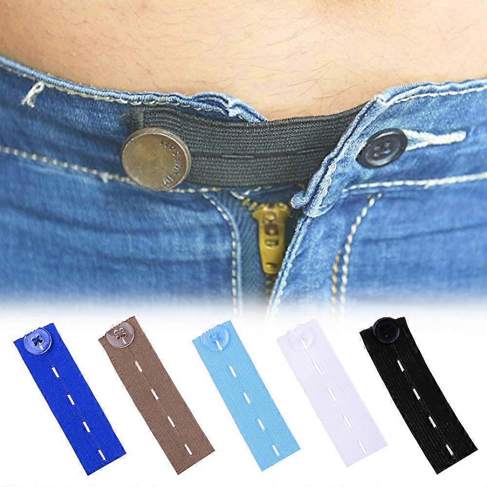 10pcs Elastic Waist Extender Adjustable Practical Stretch Fabric Belt Tight Trousers Waistband Expander For Jeans