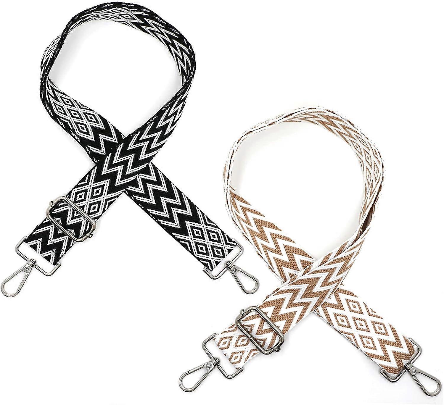 Pack of 2 Boho Adjustable Shoulder Straps for Bags Width 3.8 cm, Bag Strap 70-130 cm