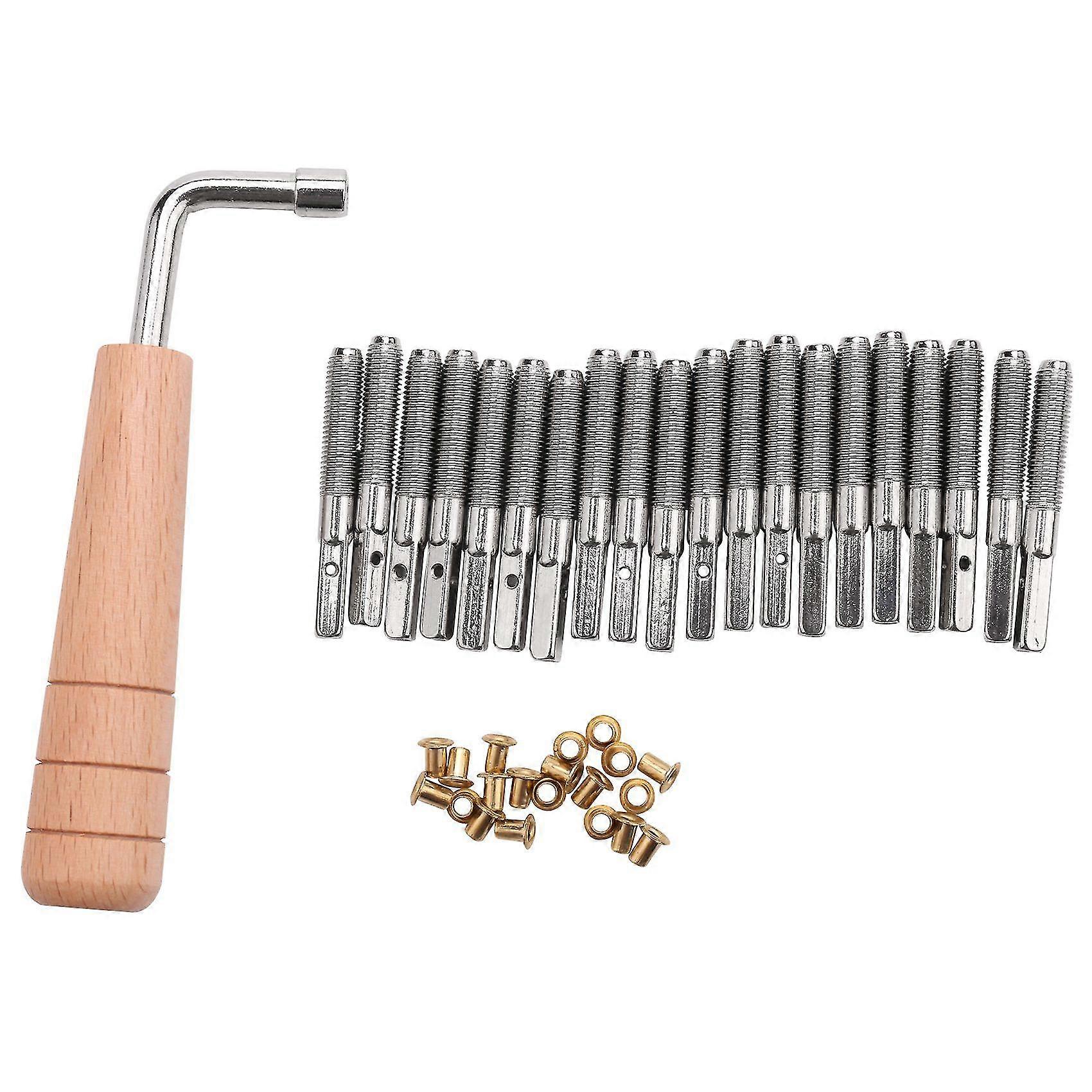 20 Pcs Tuning Pin And 20pcs Rivets,with L-shape Tuning Wrench,for Lyre Harp Small Harp Musical Stri