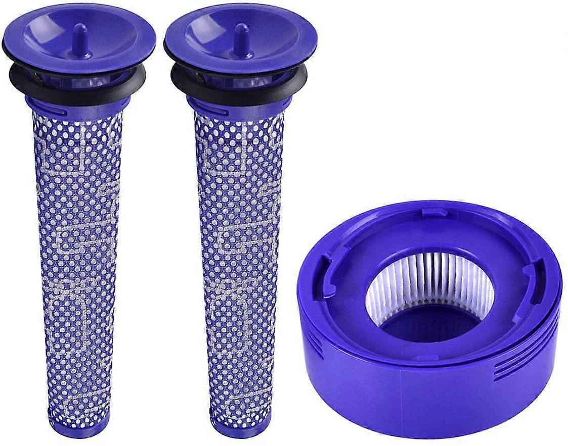 2 Pre Motor Filters and 1 Post Hepa Filter Replacement for Dyson V7 V8 Cordless Vacuum Replace # Dy-96566101, Dy-96747801