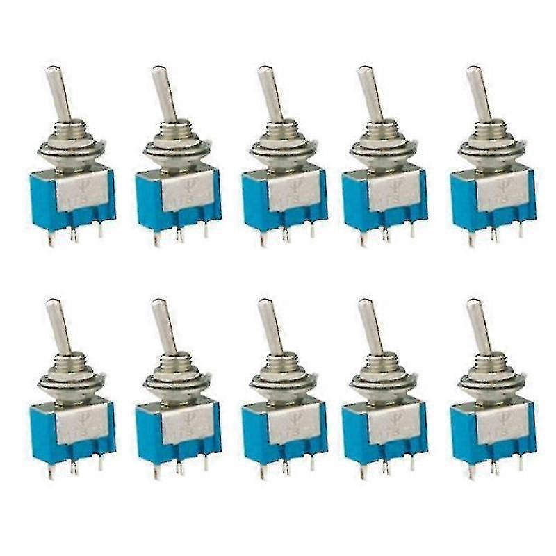 10pcs Mts-101 2 Pin Spst On-off 2 Position 6a 125v Ac Mini Toggle Switches Kit