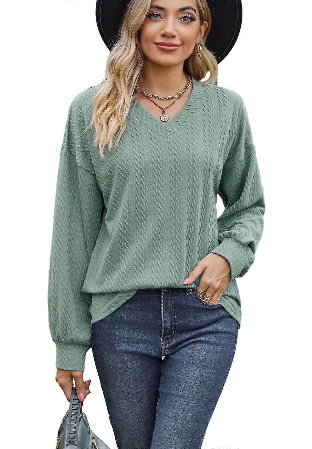 1PCS solid color jacquard long sleeves-dark green