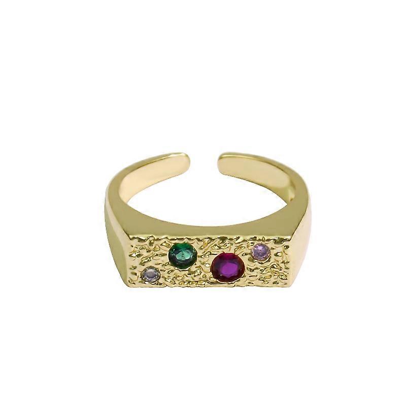 Gold Plated Rainbow Eternity Ring, Colorful