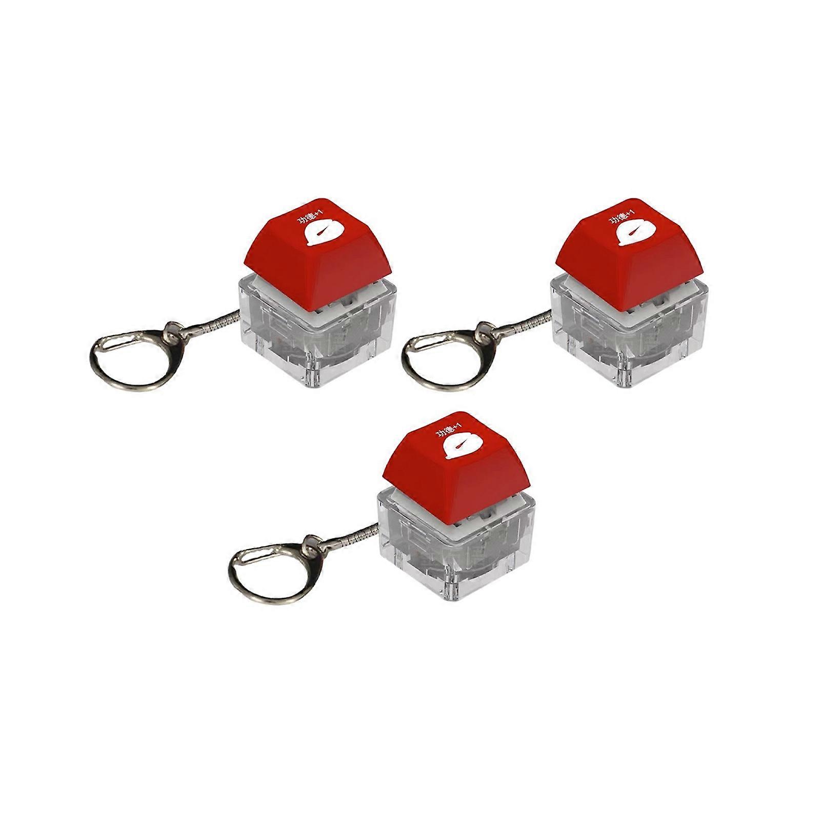 3/5Pcs Keyboard Keychain Crisp Sound Fidget Toy Electronic Wooden Fish Press Decompression Toy for Decorative Accessories