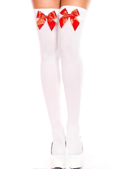 Women's Opaque Thigh Highs with Satin bow