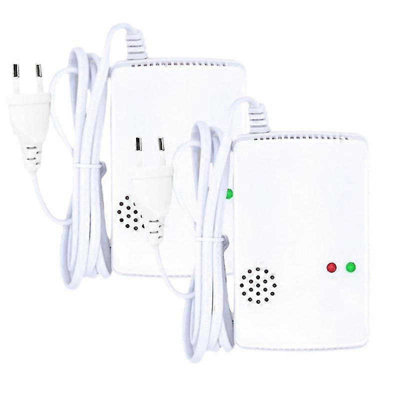 2Pcs Independent Carbon Monoxide Detector, Gas Detector,Gas Alarm Sensor Methane Propane ,Gas leak Detector ,EU Plug LCD Security