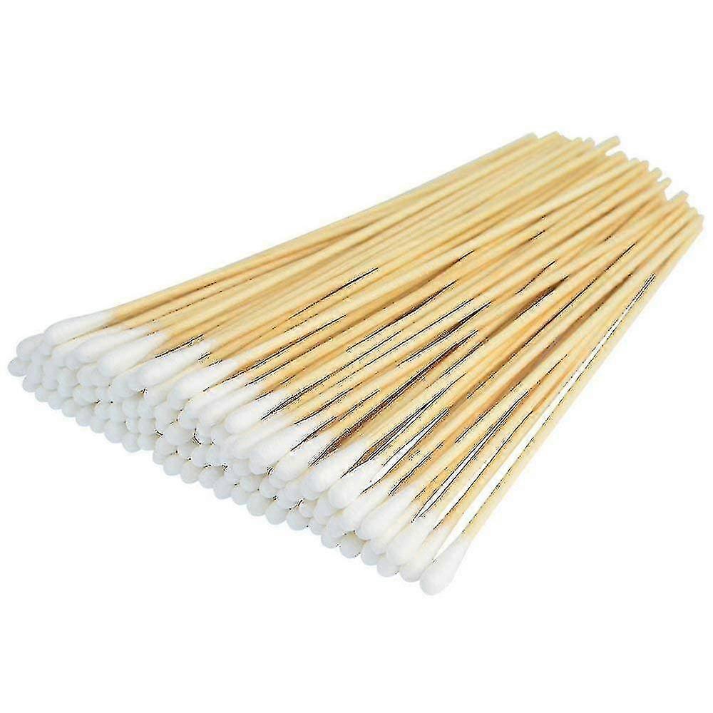 500 Pcs Tampons Bâtonnets de coton, 6 pouces de nettoyage bâtons stériles avec poignée en bois pour nettoyer les plaies, nettoyer le maquillage, enlever