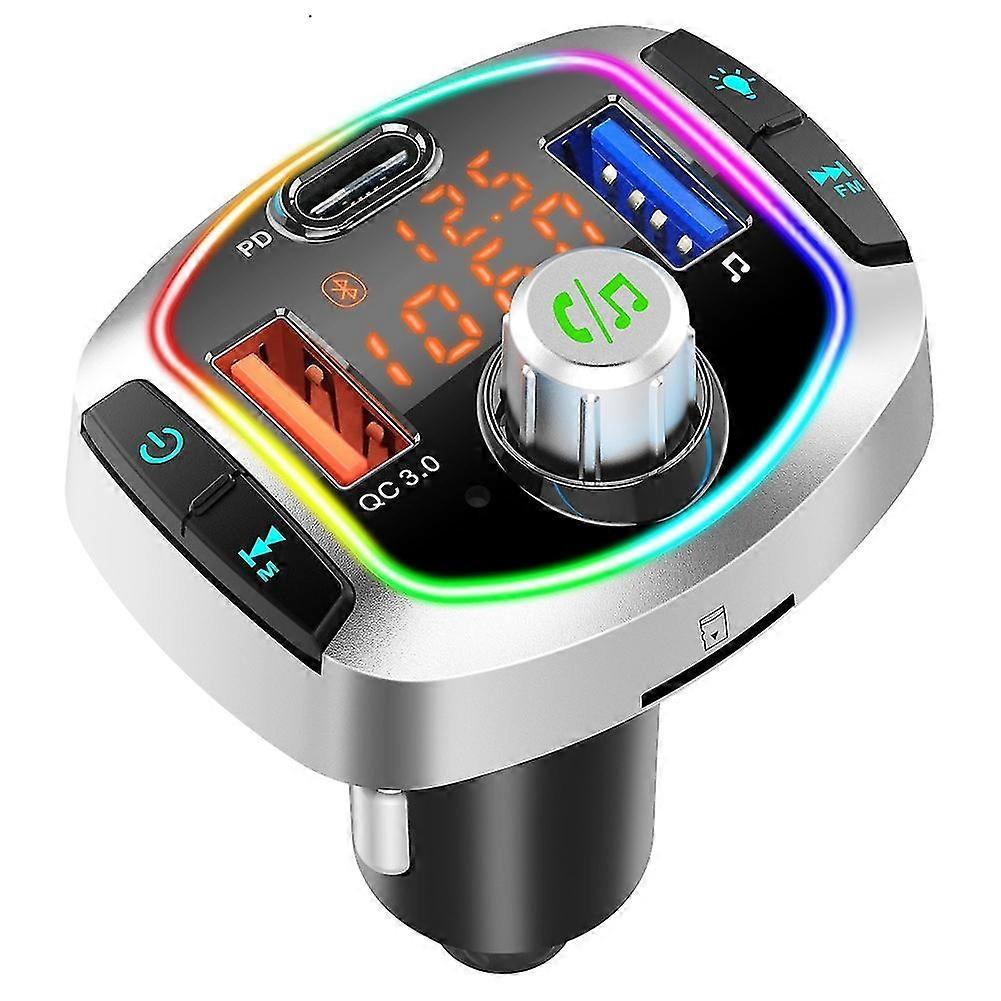 Bluetooth Fm Transmitter, 7 Colors Led