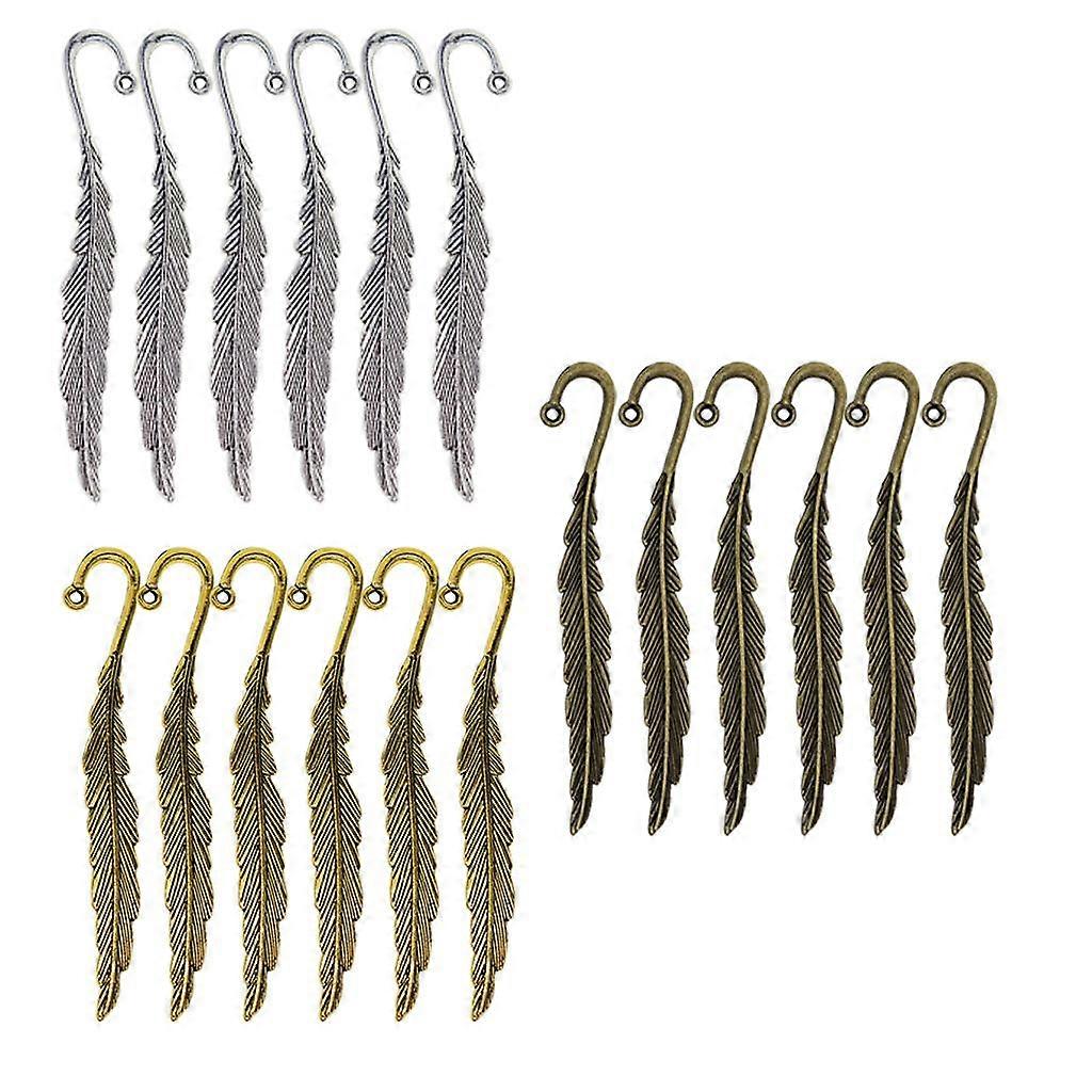 30/18Pcs Beading Feather Bookmark With Loop Book Marker DIY Making 18 Pieces