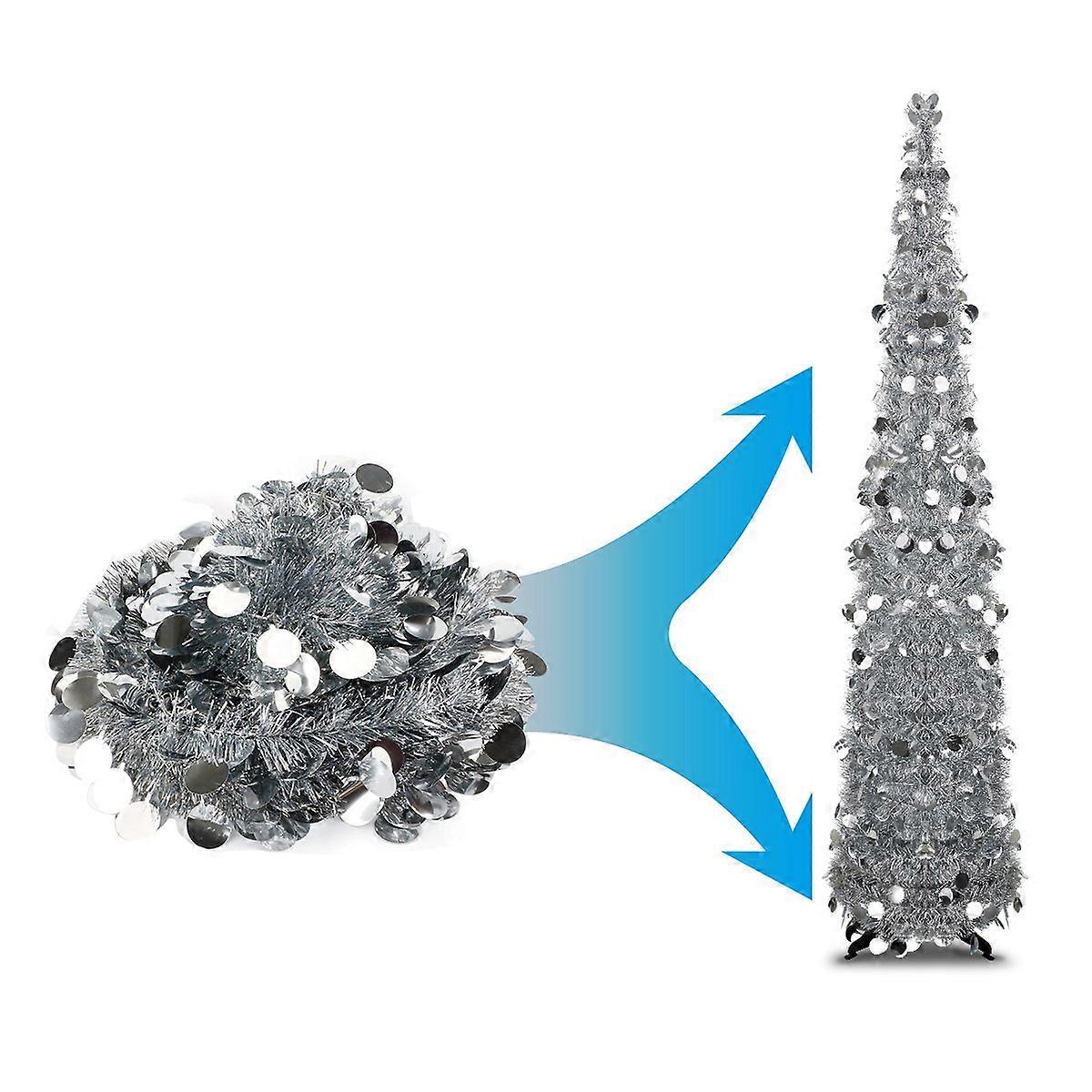 Inklapbare kerstbomen klatergoud Xmas Tree Pop Up Veelkleurig zilveren model