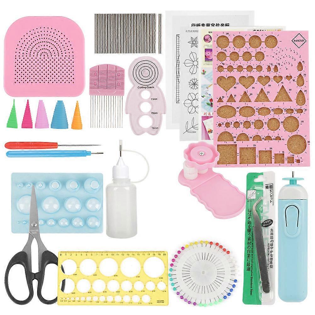 24Pcs DIY Quilling Paper Slotted Tools Sets Art Craft Decoration(color random)