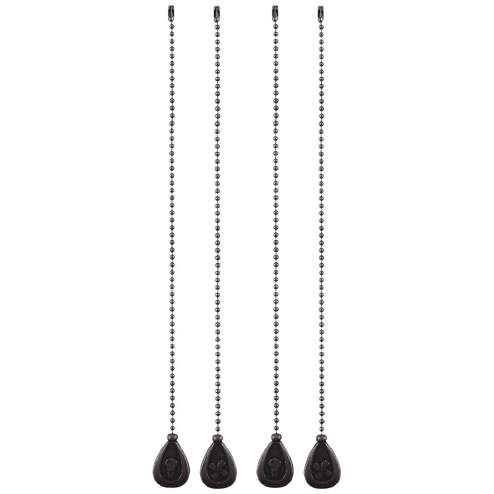 Ceiling Fan Pull Chains,4Pcs Bronze Extension Fan, Lamp Pull Chain Decorative Extender Ornament Fan