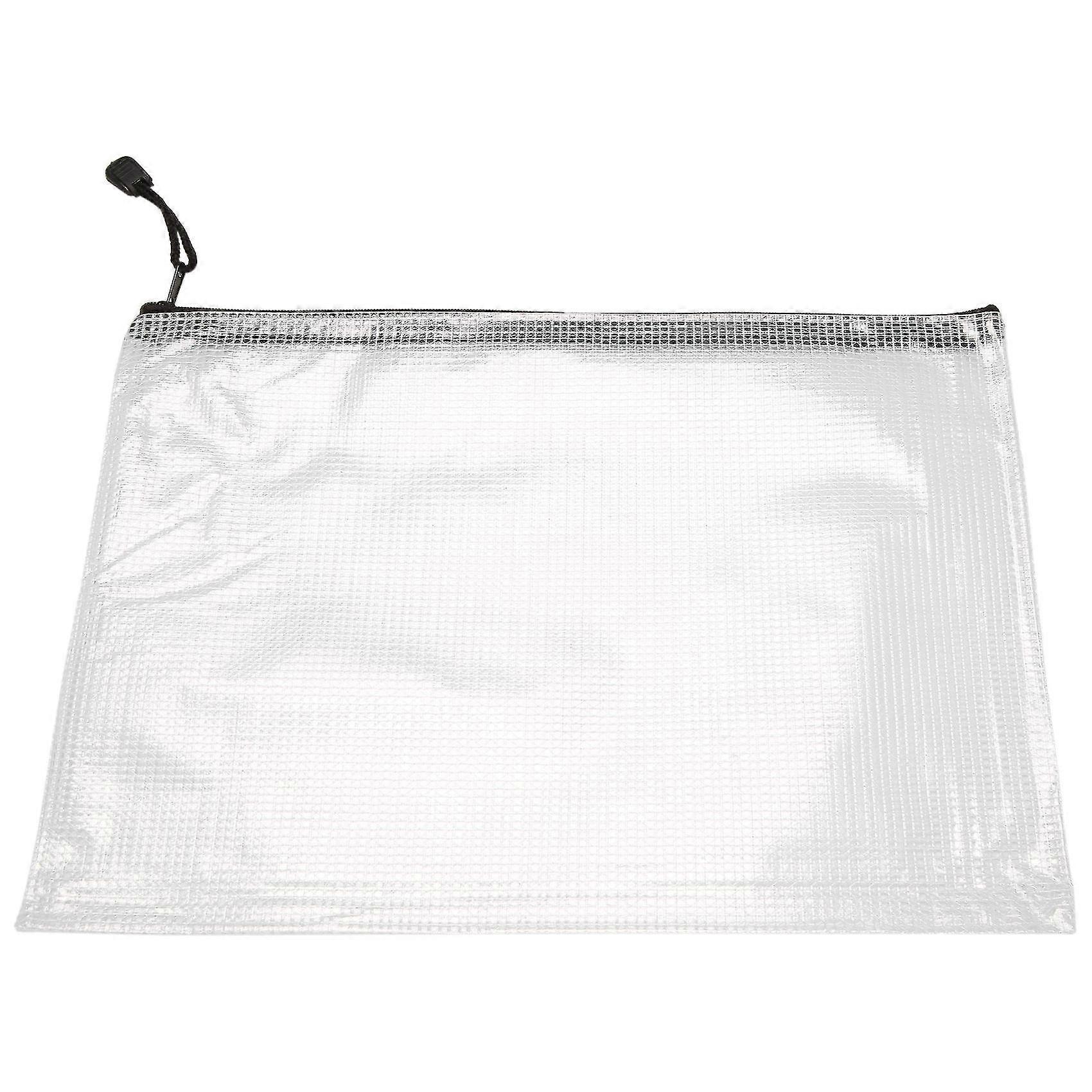 12 Pcs Zipper File Bag A4 Zipper Mesh Bag Board Game Storage Bag PVC File Bag Office Supplies Stora