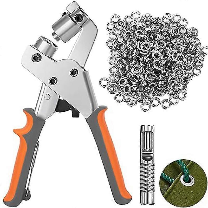 Grommet Tool Kit, Heavy Duty Hole Punch Pliers Tool with 500 Grommets, Eyelet and Grommet Punch Tool for Fabric Tarps