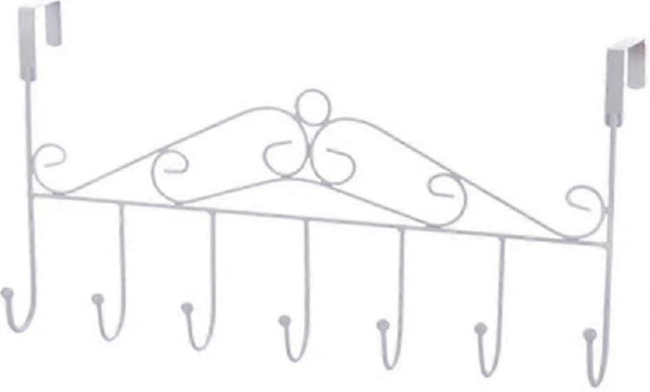 7フック、ドアハンギングレール、コートフック付きステンレススチールドアコートラック