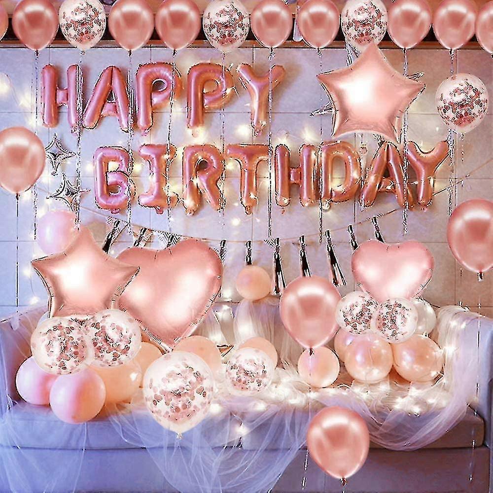 ピンクとゴールドの誕生日の装飾パーティー用品セット(50個)